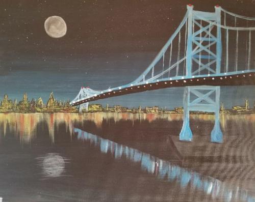 Ben Franklin Bridge at Night